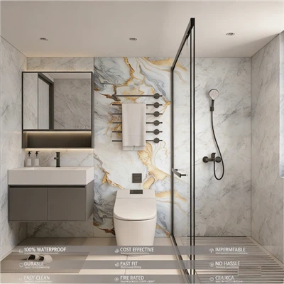 Duschwandpaneel mit Nut und Feder